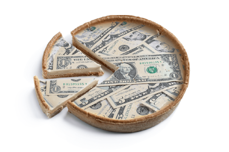 a pie, except the filling is dollar bills