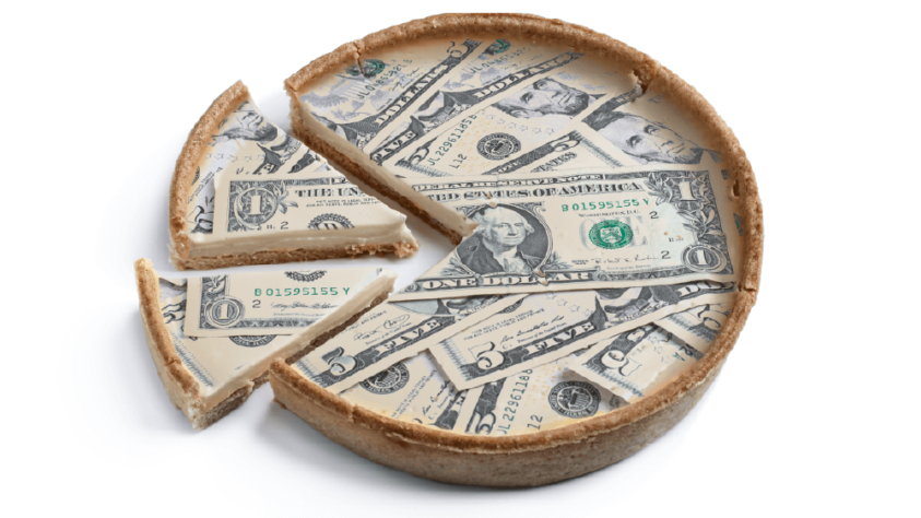 a pie, except the filling is dollar bills