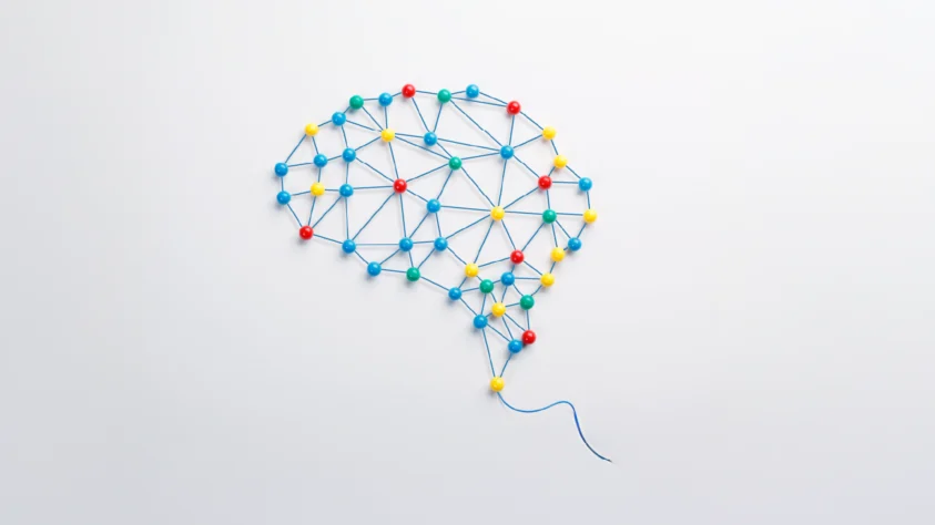 Push pins shaped like a brain