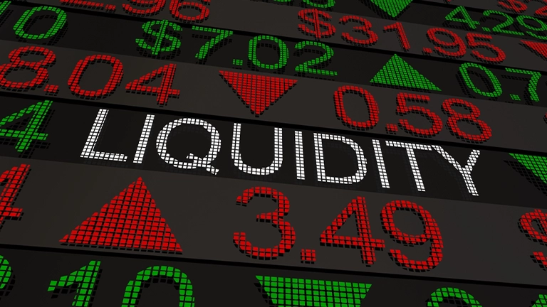 Market trading data screen with "Liquidity" written on it