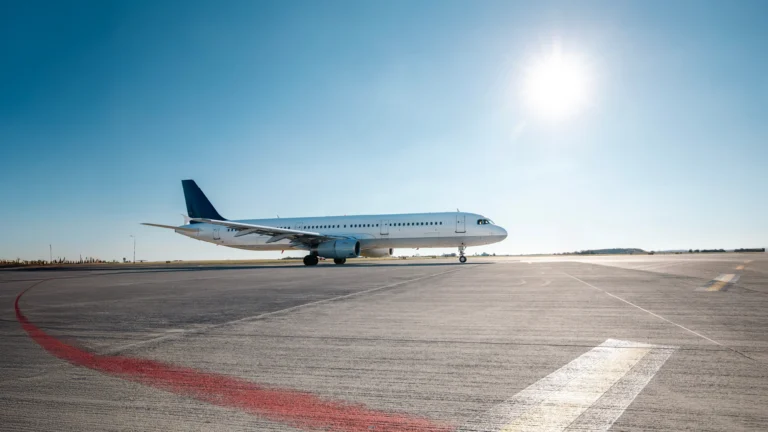 A plane on a runway