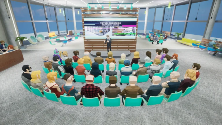 a virtual meeting at meta