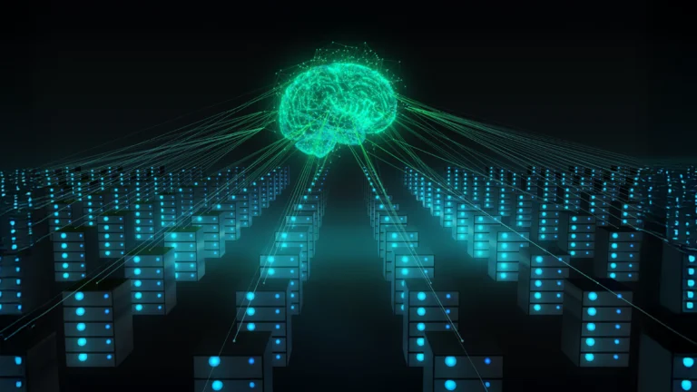 Image of a networked AI brain
